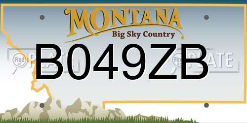B049ZB Montana License Plate