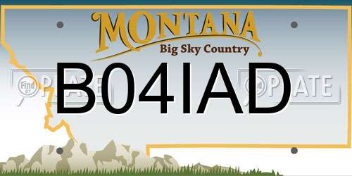 B04IAD Montana License Plate
