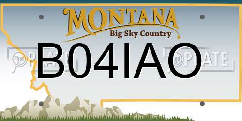 B04IAO Montana License Plate