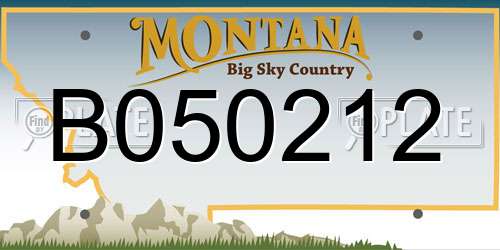B050212 Montana License Plate