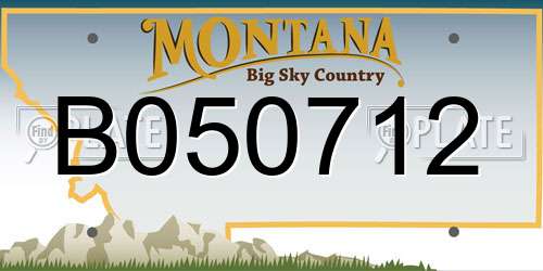B050712 Montana License Plate