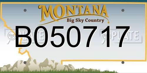 B050717 Montana License Plate