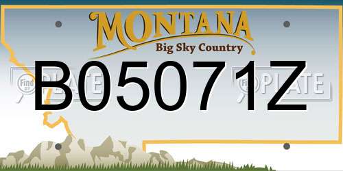 B05071Z Montana License Plate