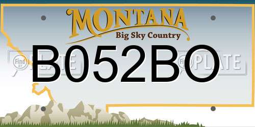 B052BO Montana License Plate