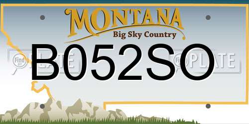 B052SO Montana License Plate