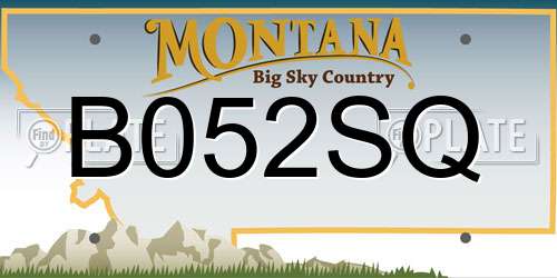 B052SQ Montana License Plate