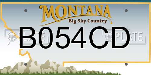 B054CD Montana License Plate