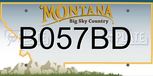 B057BD Montana License Plate