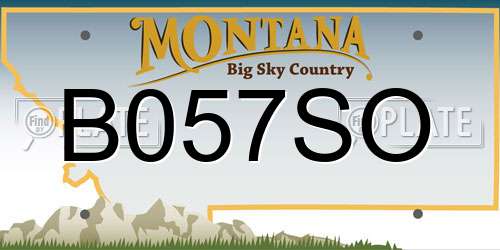B057SO Montana License Plate