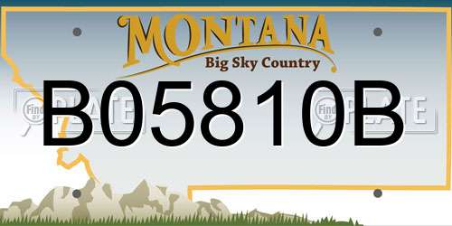 B05810B Montana License Plate
