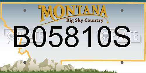 B05810S Montana License Plate