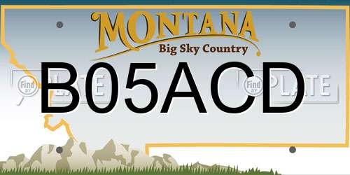 B05ACD Montana License Plate