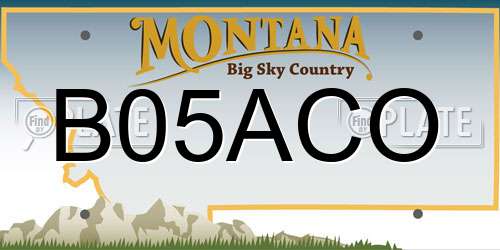 B05ACO Montana License Plate