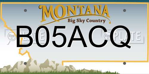 B05ACQ Montana License Plate