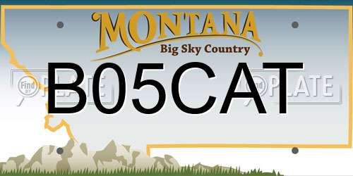 B05CAT Montana License Plate