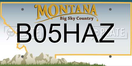 B05HAZ Montana License Plate