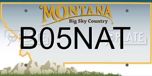 B05NAT Montana License Plate