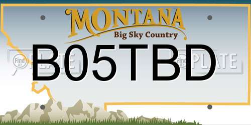B05TBD Montana License Plate