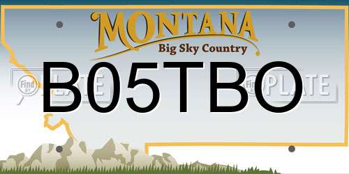 B05TBO Montana License Plate