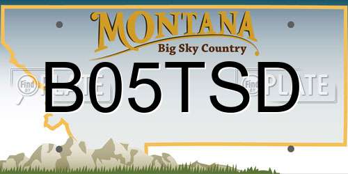 B05TSD Montana License Plate