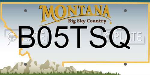 B05TSQ Montana License Plate