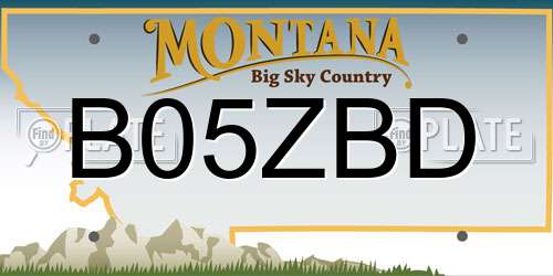 B05ZBD Montana License Plate