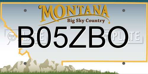 B05ZBO Montana License Plate