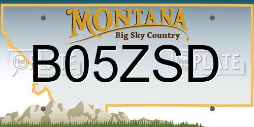 B05ZSD Montana License Plate