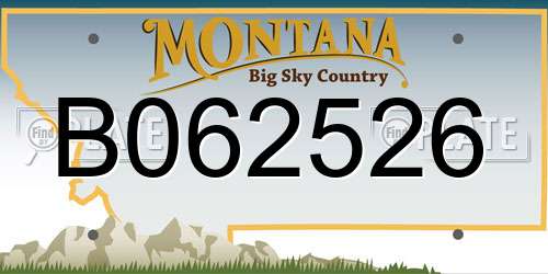 B062526 Montana License Plate