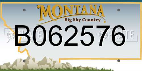 B062576 Montana License Plate