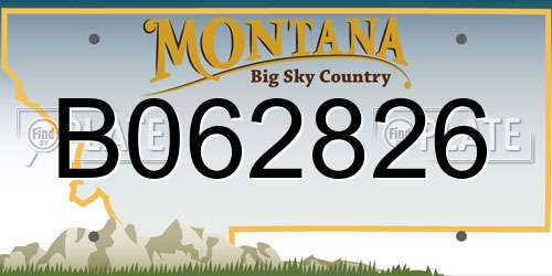 B062826 Montana License Plate