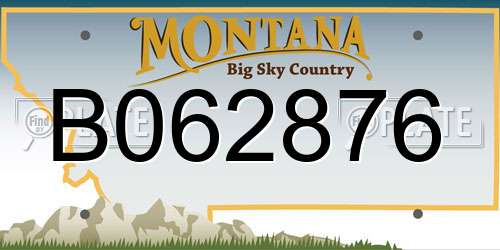 B062876 Montana License Plate