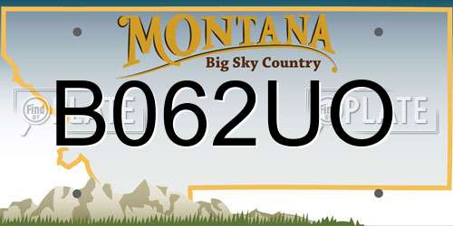 B062UO Montana License Plate