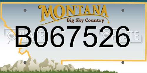 B067526 Montana License Plate