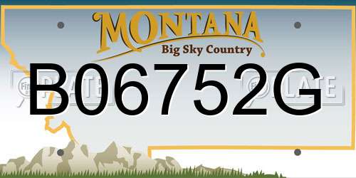 B06752G Montana License Plate