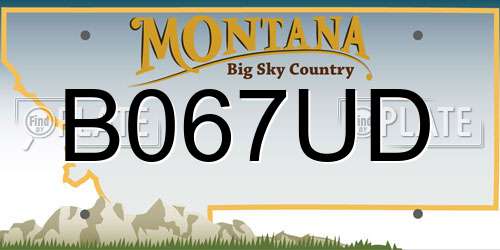 B067UD Montana License Plate