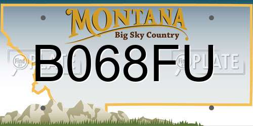 B068FU Montana License Plate