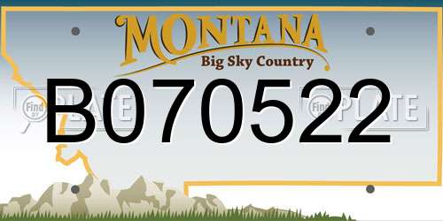 B070522 Montana License Plate