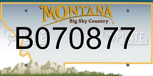 B070877 Montana License Plate
