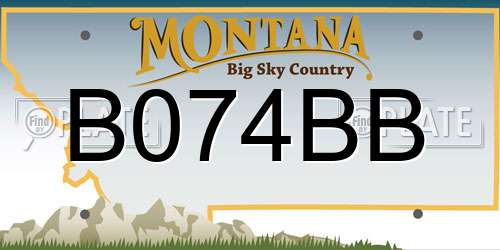 B074BB Montana License Plate