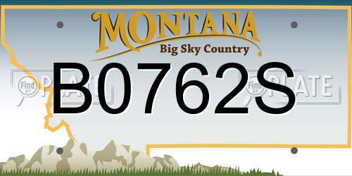 B0762S Montana License Plate