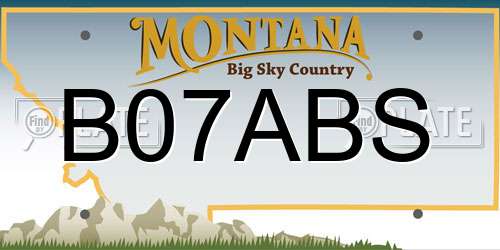 B07ABS Montana License Plate
