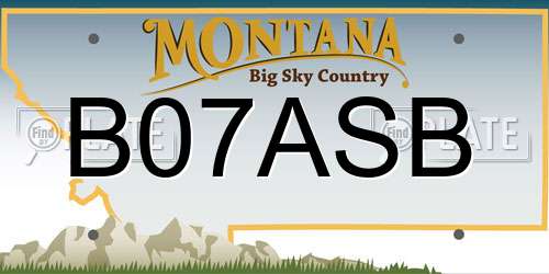 B07ASB Montana License Plate