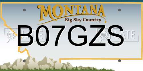 B07GZS Montana License Plate