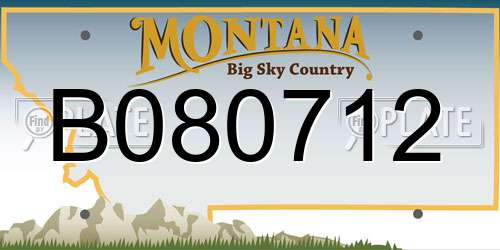 B080712 Montana License Plate