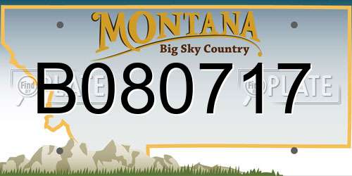 B080717 Montana License Plate