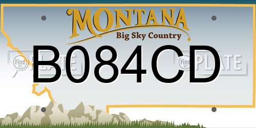 B084CD Montana License Plate