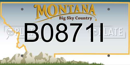 B0871I Montana License Plate