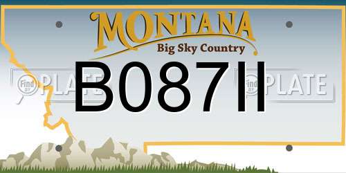 B087II Montana License Plate