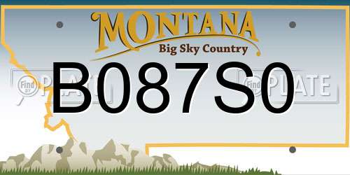 B087S0 Montana License Plate
